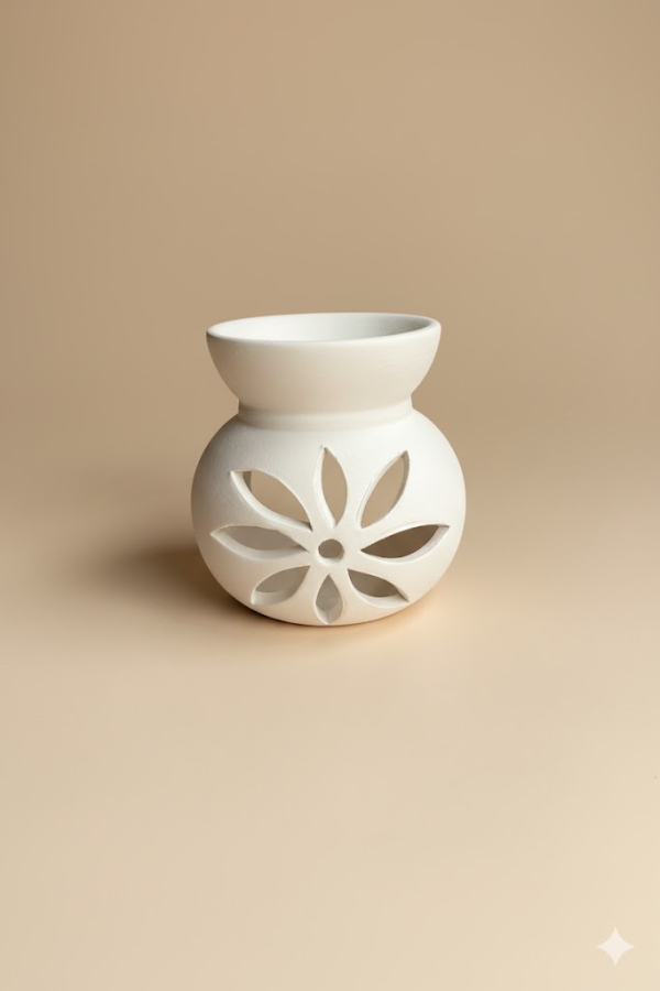  Çini Seramik Boyaları  Papatya Buhurdanlık Seramik Bisküvi