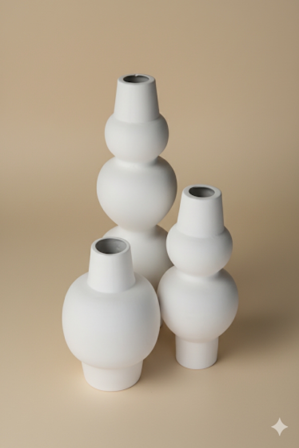  Seramik Çamurlar MİA Vazo  Seramik Bisküvi-20 cm