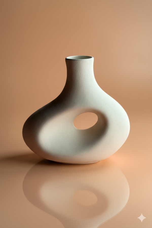  Çini Seramik Boyaları  Asimetrik Vazo Seramik Bisküvi 25 cm