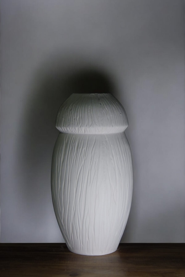 ZEU Seramik Rölyefli Kavanoz (Abajur) 35 cm - Seramik Bisküvi