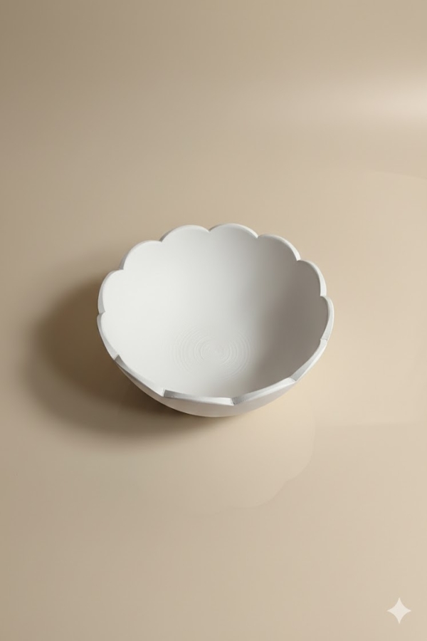  Seramik Fırınları Papatya Meyvelik Kase - Seramik Bisküvi - -20 CM