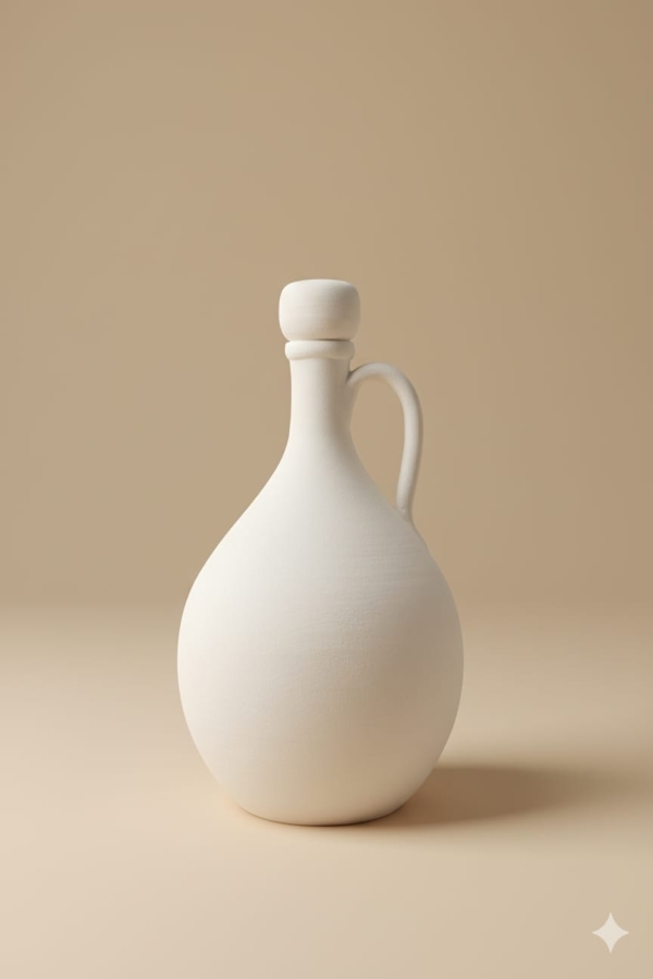  Seramik Çamurlar Kapaklı Yağdanlık 20 cm Seramik Bisküvi