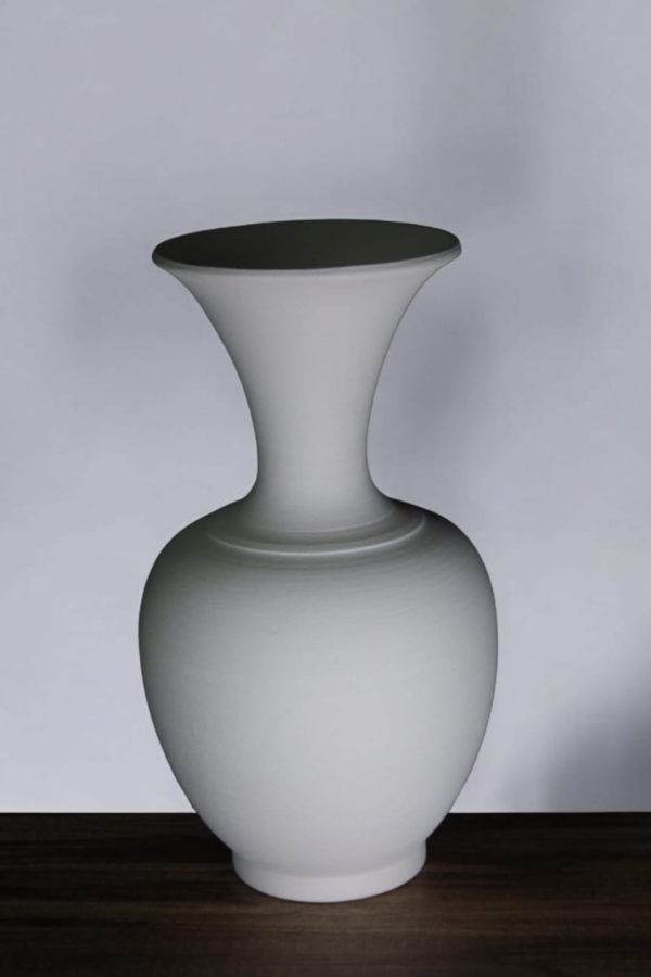 50 cm Geniş Vazo Seramik Bisküvi