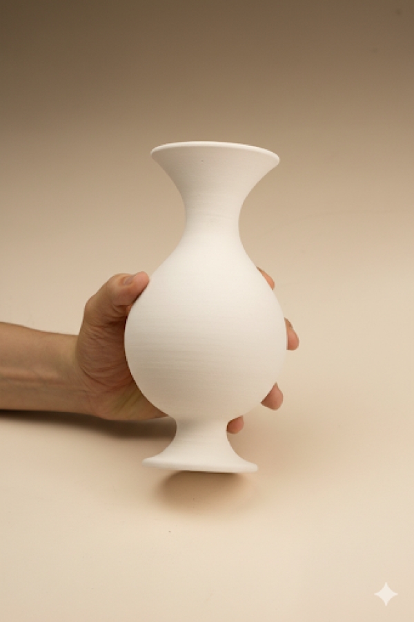  Ayaklı Sümbül ince Vazo Seramik Bisküvi-10 CM