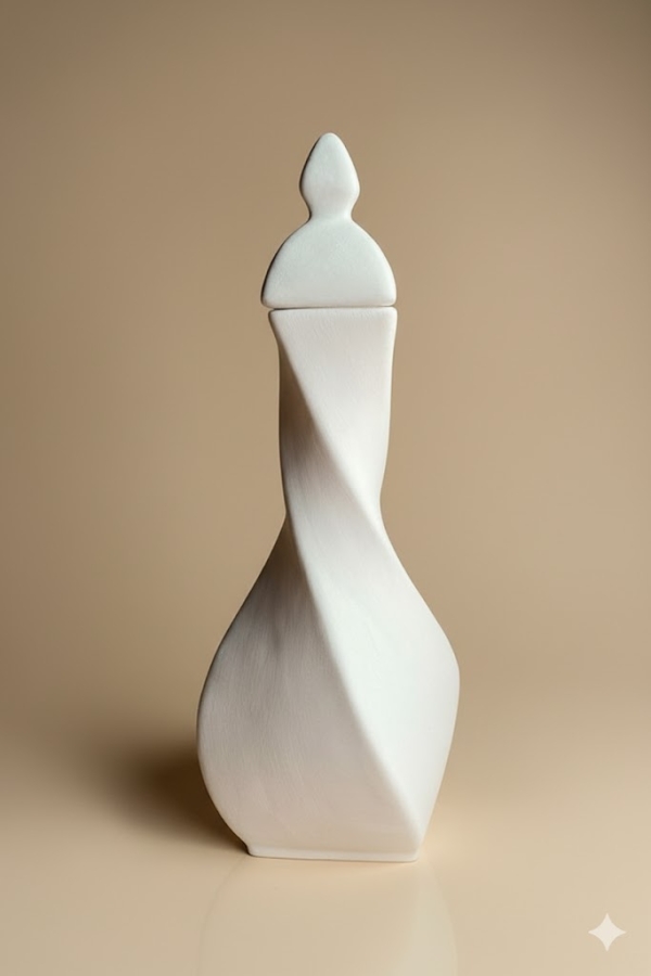  Burgu Vazo - Bisküvi-Seramik 30 cm