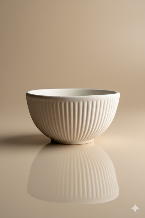 Çizgili Kase Seramik Bisküvi-