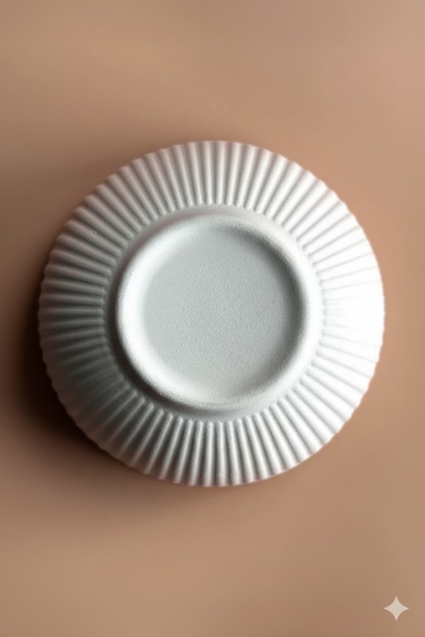  Çizgili Kase Seramik Bisküvi-