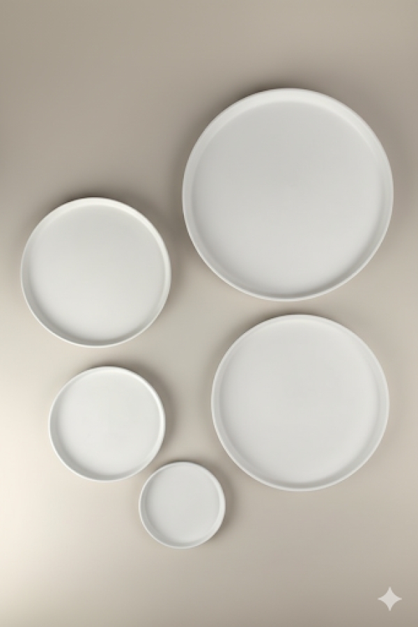  Çini Seramik Boyaları  Dik Kenarlı Step Tabak Seramik Bisküvi 24 cm-10 lu Kutu