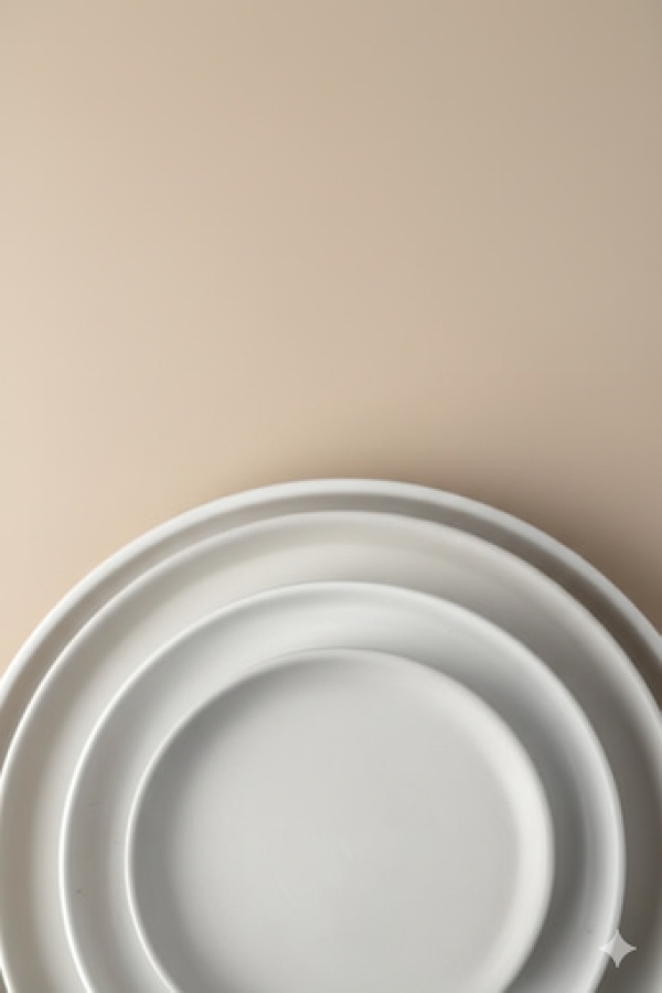  Çini Seramik Boyaları  Dik Kenarlı Step Tabak Seramik Bisküvi 24 cm-10 lu Kutu