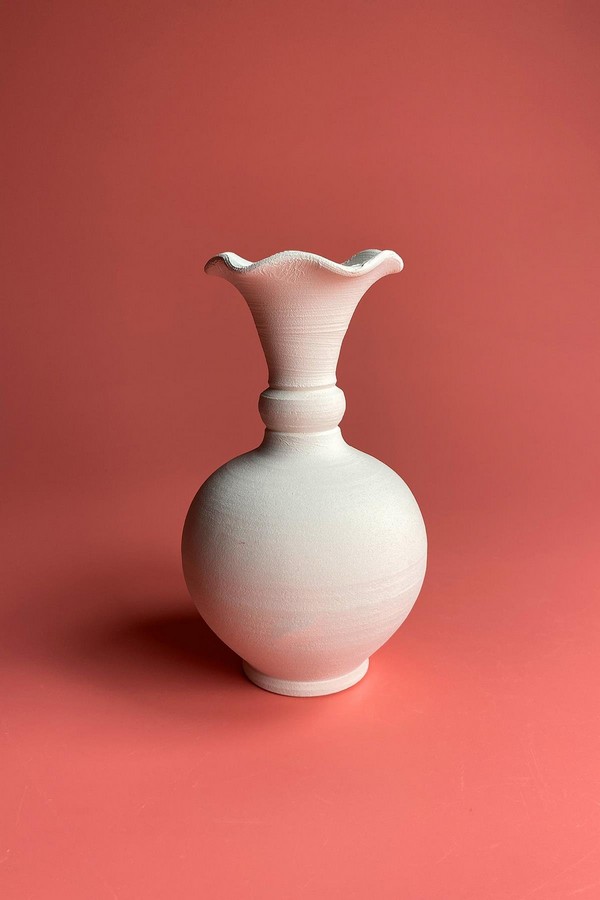  Seramik Çamurlar Gözyaşı Marul Vazo - Bisküvi-15 CM
