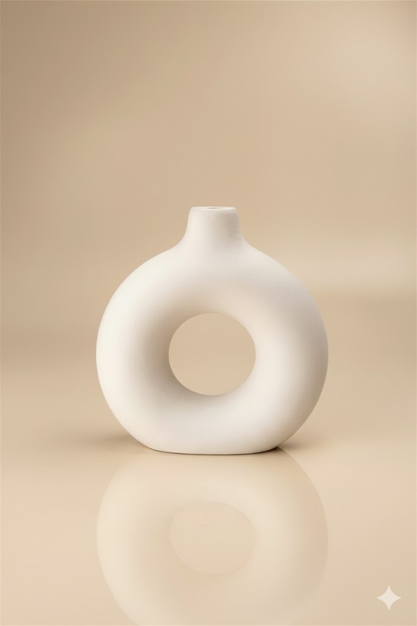 Halka Vazo Seramik Bisküvi-18 cm