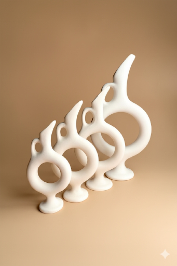 Hitit Vazo - Seramik Bisküvi-20 CM