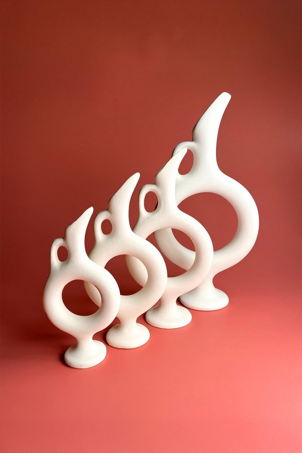 Hitit Vazo - Seramik Bisküvi-20 CM