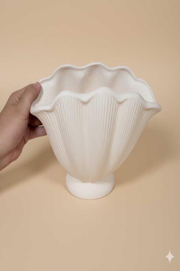  Seramik Bisküviler İstridye Vazo Seramik Bisküvi