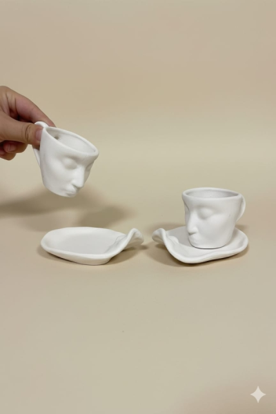 Sevgili Kahve Fincanı Seramik Bisküvi