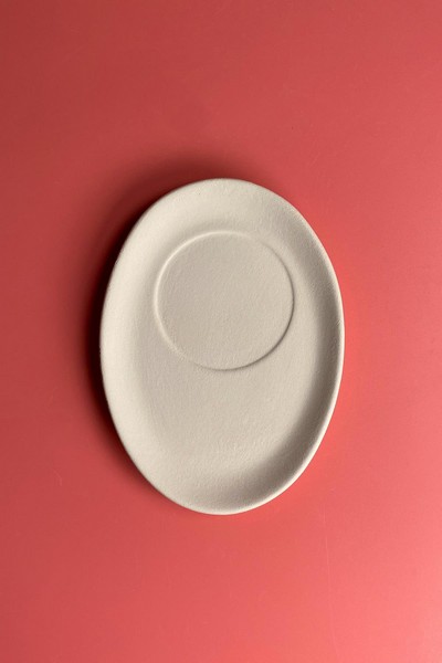 Oval Sunumluk - Seramik Bisküvi-BÜYÜK