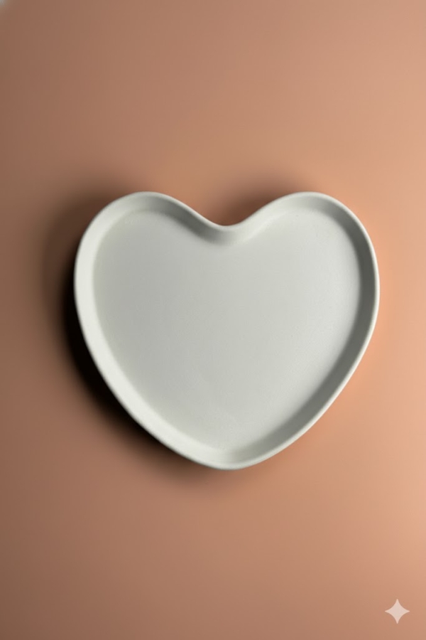 Kalp Tabak Seramik Bisküvi-