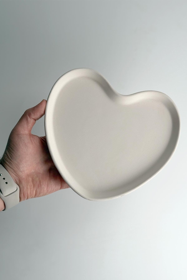  Kalp Tabak Seramik Bisküvi-