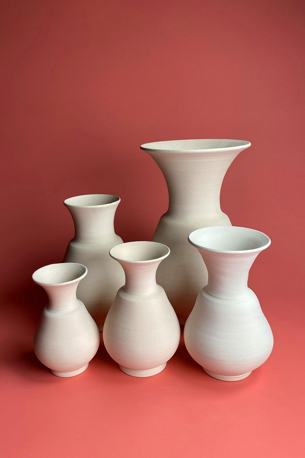 Kandil Vazo - Seramik Bisküvi-10 CM