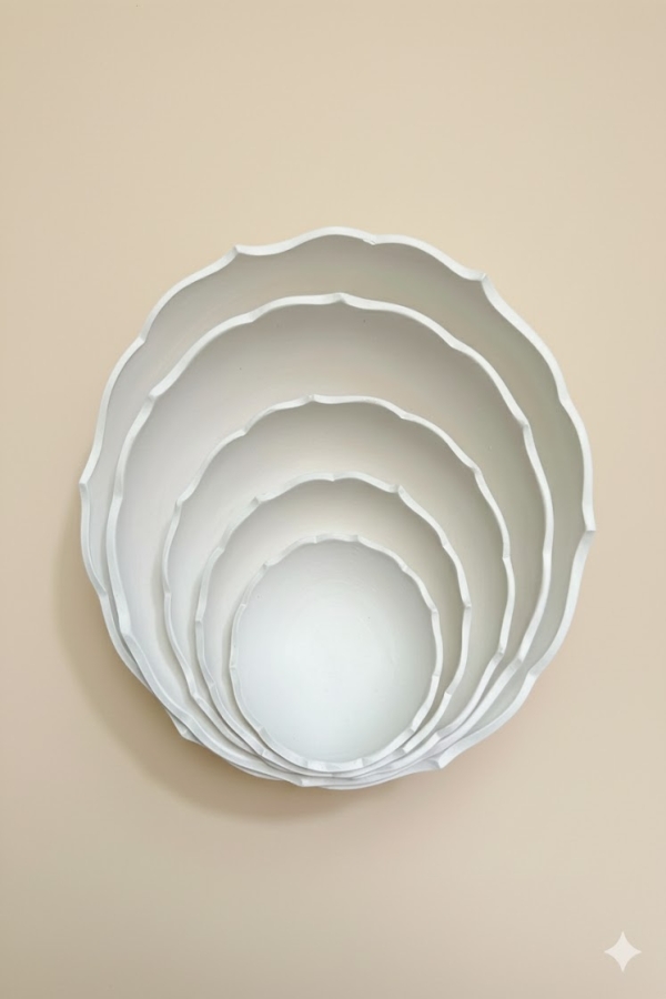 Sirtaki tabağı  Kesimli Meyvelik Kase Seramik Bisküvi -20 CM