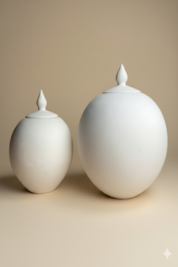  Küre Kavanoz - Seramik Bisküvi-20 CM