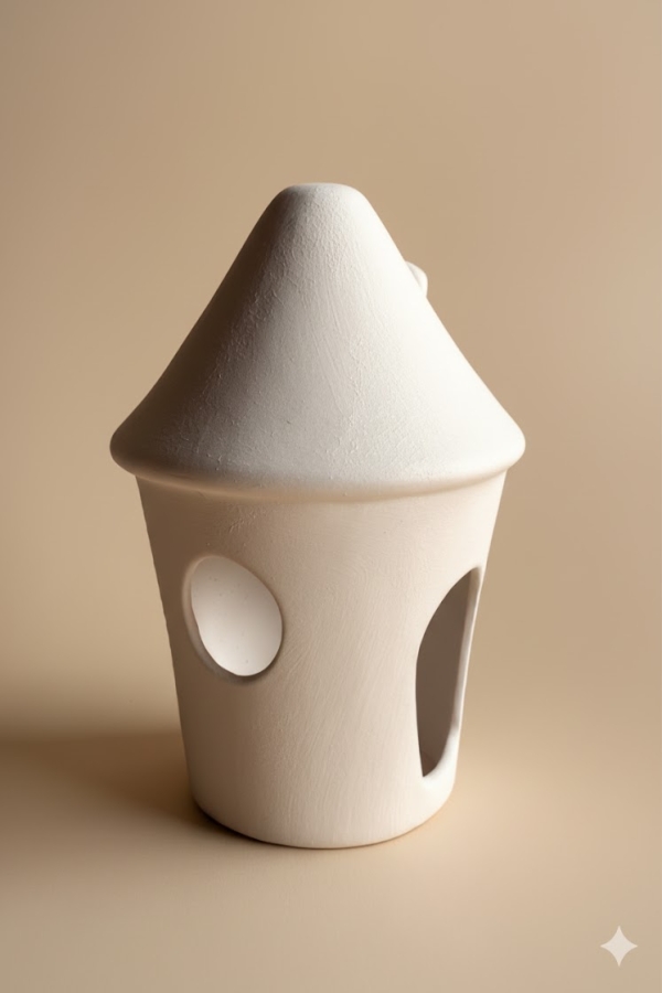  Kuş Evi  - Seramik Bisküvi-