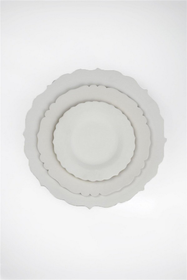  Seramik Bisküviler Lenger Tabak (Rolyefli) - Çini Bisküvi-18 cm