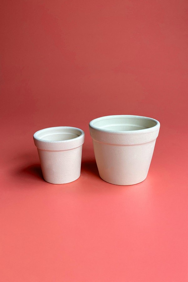 Minyatür Mini Saksı - Seramik Bisküvi-6 cm