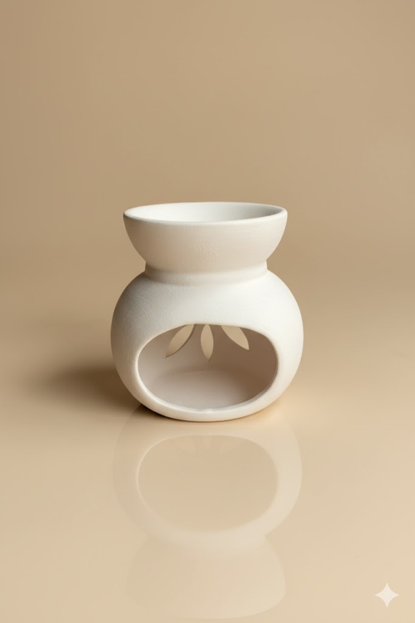  Çini Seramik Boyaları  Papatya Buhurdanlık Seramik Bisküvi