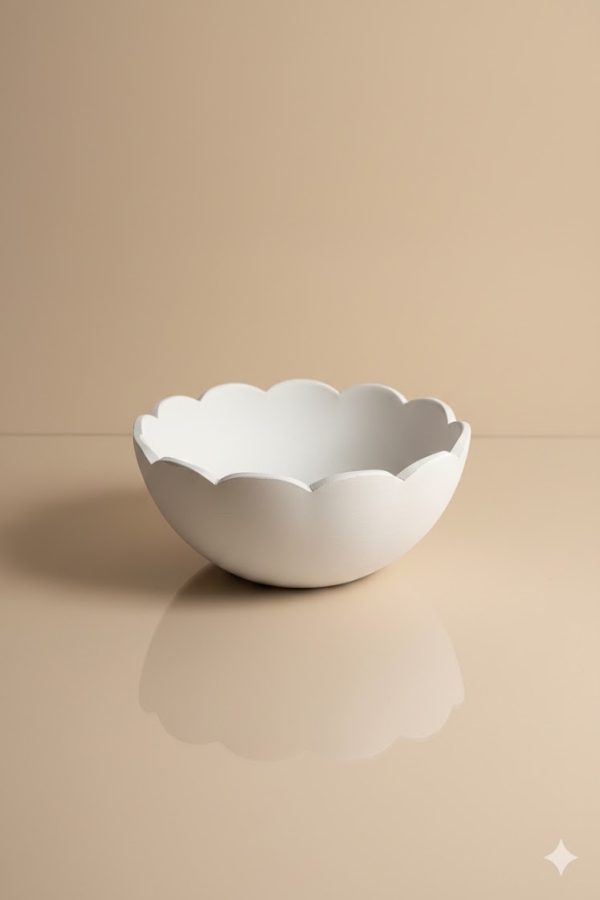  Seramik Fırınları Papatya Meyvelik Kase - Seramik Bisküvi - -20 CM