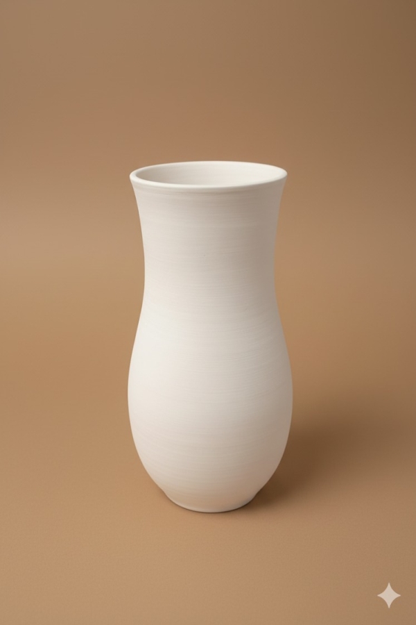  Seramik Kibar Vazo Bisküvi ürün-20 cm