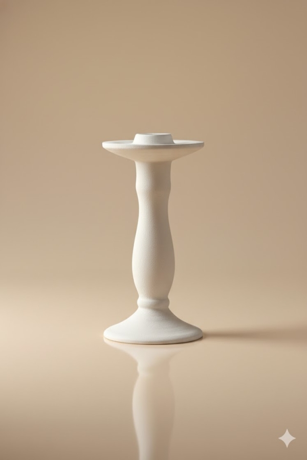 Seramik Şamdan 15 cm Bisküvi Ürün