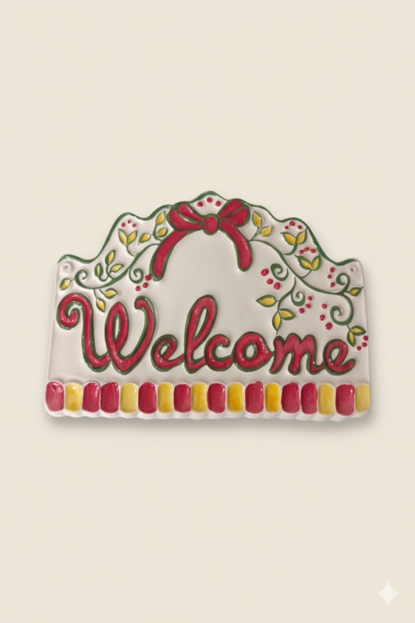  Seramik Çamurlar Welcome seramik Kapı Süsü