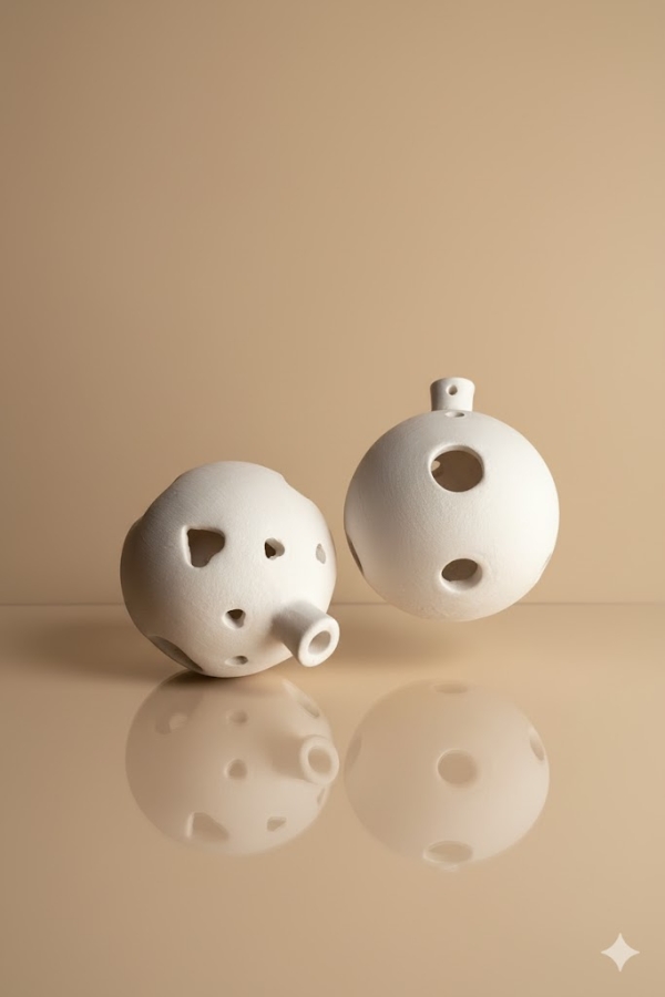 Yılbaşı Topu - Seramik Bisküvi-Yuvarlak